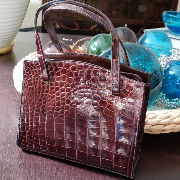 Not for sale💥VTG Lesco Alligator bag, dark brown - Picture 2 of 11